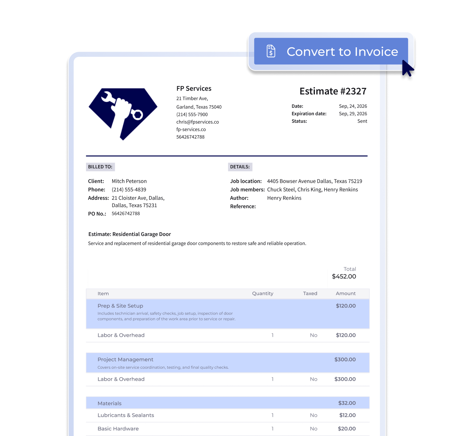 Estimates and Invoices 