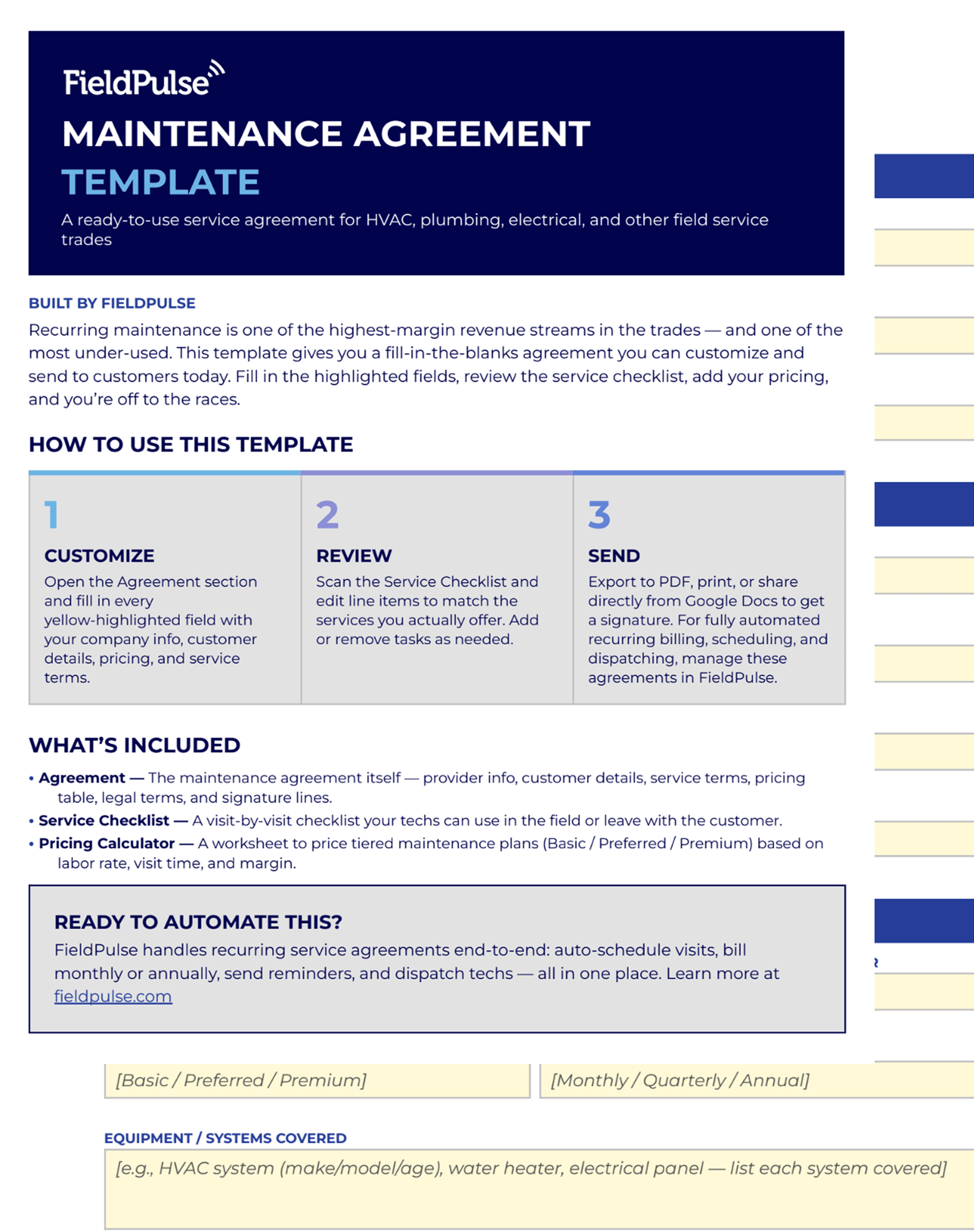 Maintenance Agreement Template Maintenance Agreement Template