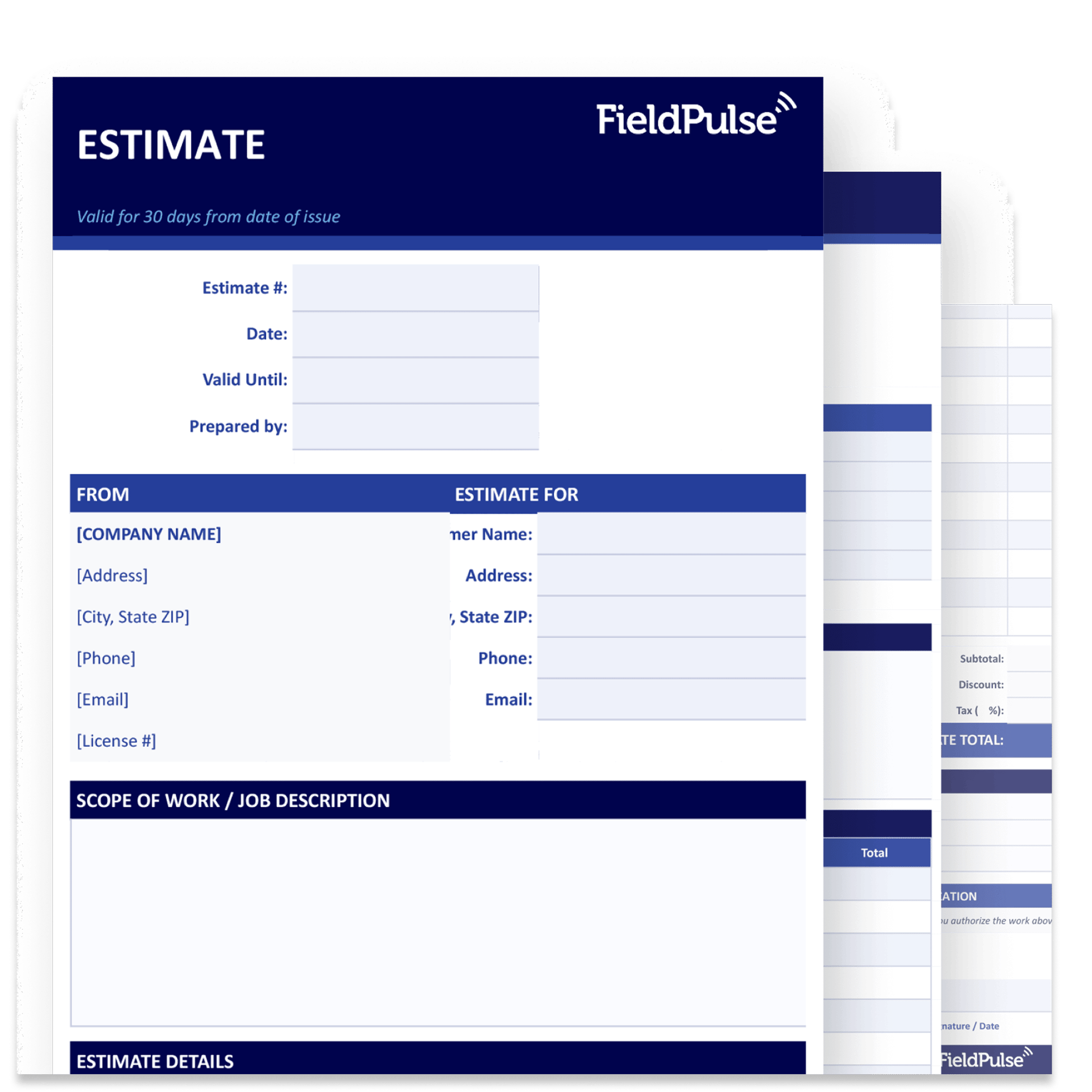 Free Estimate & Invoice Templates