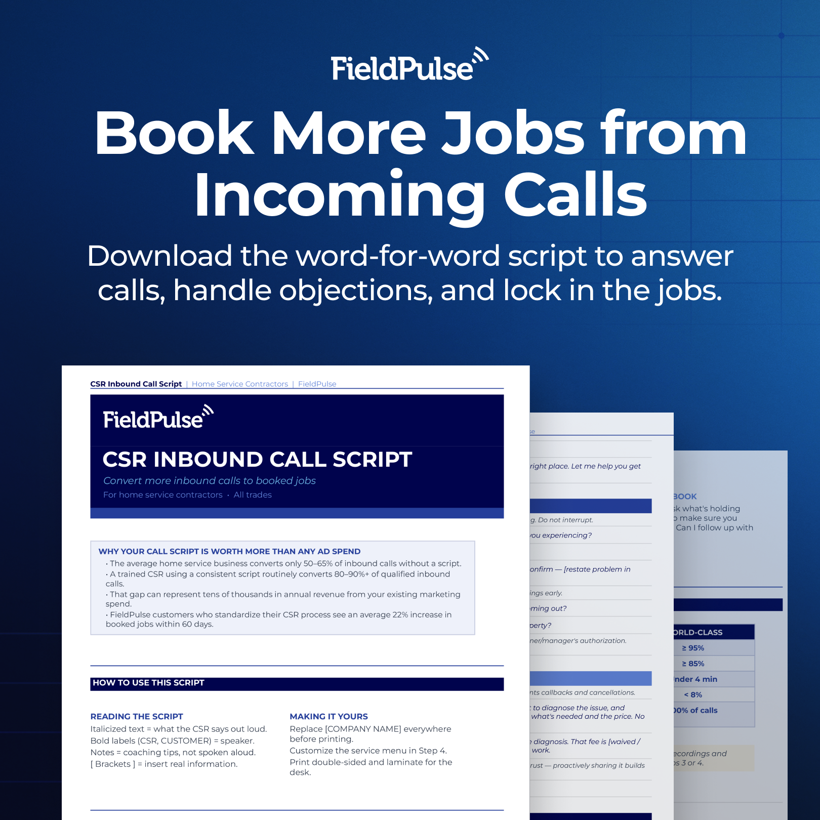 Csr Caller Script Sample Free CSR Inbound Call Script for Field Service Businesses